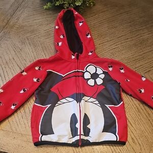 Disney Minnie Mouse Red Kids Hooded Jacket Size 5/6